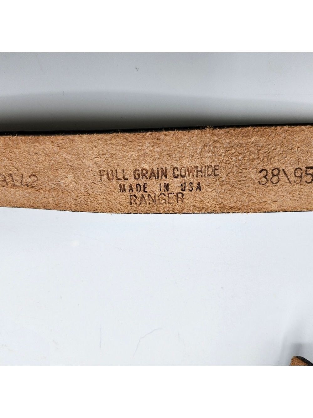 Ranger Brown Leather Belt with Fancy Gold Buckle - Picture 6 of 8